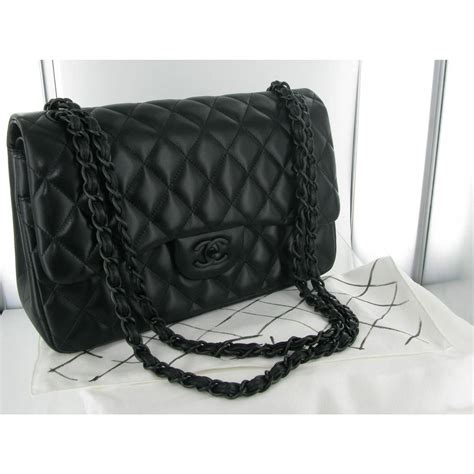 chanel black on black bag|black chanel bag for sale.